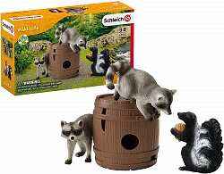 Набор Охота за орехами: Еноты и скунс (Schleich, 42532) - миниатюра